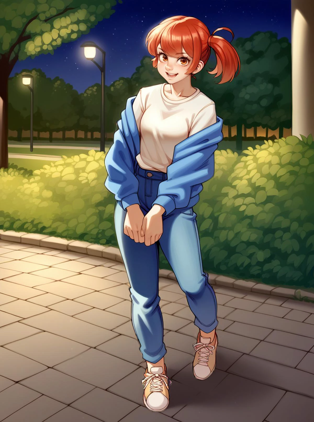 score_9, score_8_up, score_7_up, source_anime, solo, 1girl, , , Medium Length Swoop Bangs Hairstyle, , park, night, , , kairunoburogu, <lora:kairunoborugu_PDXL-000001:1>