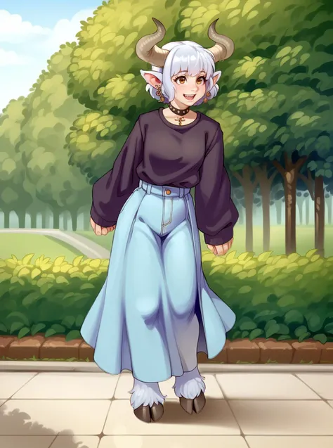 score_9, score_8_up, score_7_up, source_anime, solo, 1girl, sleeves past elbows, satyr, , , park, fashionable, , Neck Piercing, , kairunoburogu, <lora:kairunoborugu_PDXL-000001:1>