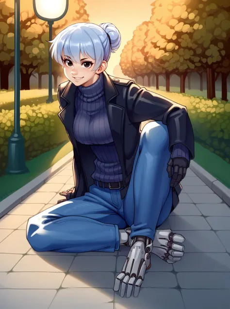 score_9, score_8_up, score_7_up, source_anime, solo, 1girl, , Mechanical foot, , Black eyes, park, night, , , kairunoburogu, <lora:kairunoborugu_PDXL-000001:1>