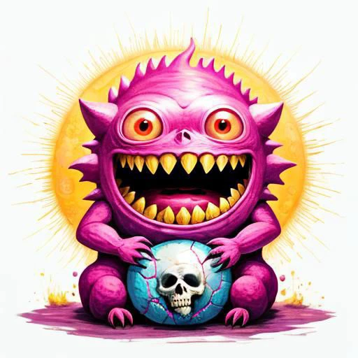 creature, surprise, cute, monster, happy, pink, sunshine, death