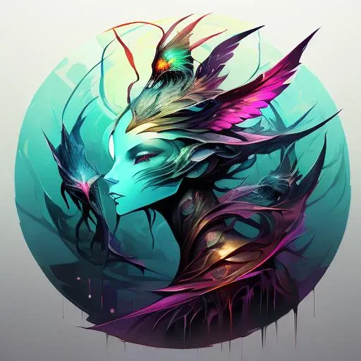 <lora:ArtfullyAssets:0.2>,<lora:ArtfullyLogos:0.5>,<lora:LabstractGeo:0.5>,<lora:ArtfullyHeadshot:0.8>,<lora:ArtfullyHuman:0.2>,<lora:ArtfullyHumming:0.2>,<lora:ArtfullyFashion-_The_Birds:0.2>,<lora:ArtfullyFashion_-_Birdsmore:0.2>, Tarot card, neon, anne bachelier, kay nielson, the mander with the moon on his hands, in the style of elemental forms, 2d game art, dark cyan and light bronze, aurorapunk, transcendence from human to hummingbird, fashion, geometric, abstract, beautiful, duality