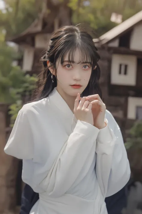 <lora:koizumimoeka_lora-06:0.8>,square face,long face,slender face,curly hair,messy hair,curly hair,looking at viewer,white_cloth,day,tree,(best quality:1.2),(masterpiece:1.6),(photorealistic:1.2),(realistic:1.6),extremely detailed,(8K:1.2),(extremely delicate and beautiful:1),huge filesize,available light,