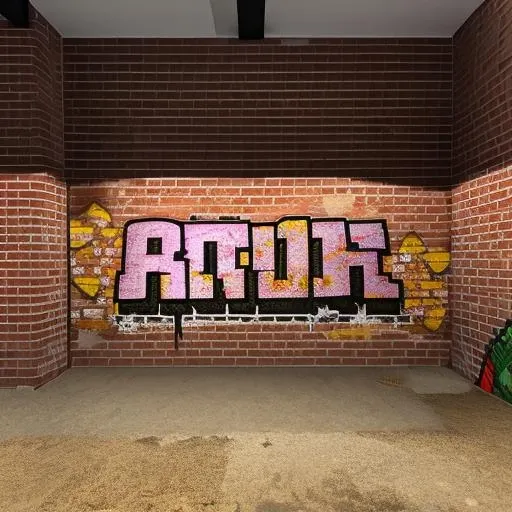 brick wall, traditional media, no humans, graffiti, masterpiece, best quality,