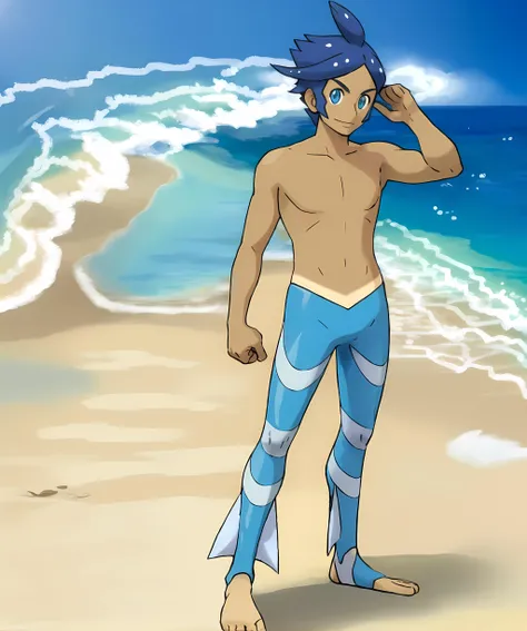 sugimori ken \(style\), marlon, beach, looking at viewer <lora:Marlon-15:0.85> <lora:pokemon_v3_offset:1>