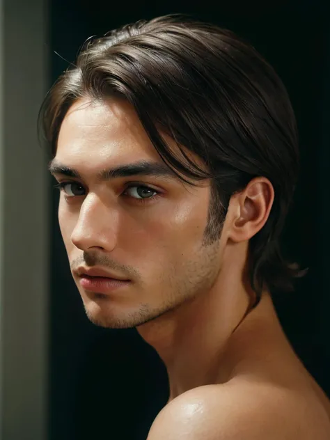 RAW photo of (((man))), portrait of a beautiful (man:1.5), (male person), highly realistic, masterpiece, absurdres, intricate, highly detailed, cameron,skin color dark brown + Oval Round Face, Round Eyes, [eye color grey], Nose with an Adorable Button Shape, protruding lower lip, high cheekbones, crooked chin,
high quality photography, 3 point lighting, flash with softbox, 16k, Leica M6, Ektachrome 64, smooth, sharp focus, high resolution, award winning photo, 50mm, f2.8, depth of field<lora:papera:1.0>