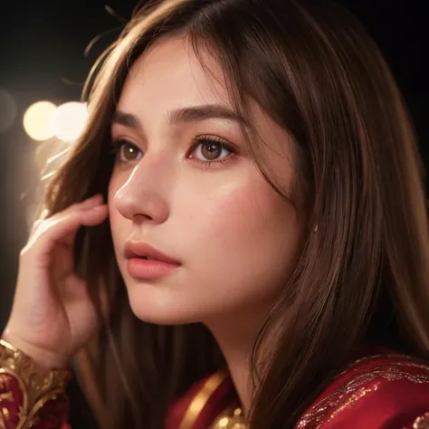 RAW photo of a girl, portrait of a beautiful girl, from side, (face: Circular Face, Recessed Eyes, [eye color amber], snub-nosed nose, protruding upper lip, round cheeks, cleft chin), [Saint Martinois + random hairstyle + random hair color + random Eyebrow style], extremely detailed face eyes lips, highly realistic, masterpiece, absurdres, intricate, highly detailed, high quality photography, 3 point lighting, flash with softbox, 16k, Leica M6, Ektachrome 64, smooth, sharp focus, high resolution, award winning photo, 50mm, f2.8, depth of field