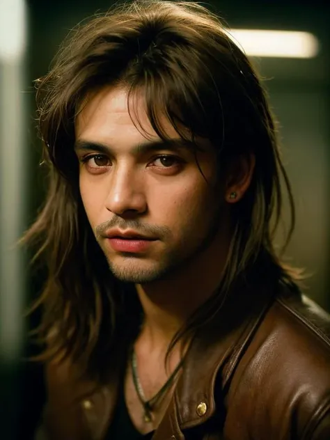 Grunge style, RAW photo of (((man))), portrait of a beautiful (man:1.5), (((male person)) + (age sixties )), highly realistic, masterpiece, absurdres, intricate, highly detailed, burkina faso,skin color dark brown + Rectangular Face, Wide-Set Eyes, [eye color violet], Nose with an Acquiline Curve Shape, full lips, prominent cheeks, round chin, high quality photography, 3 point lighting, flash with softbox, 16k, Leica M6, Ektachrome 64, smooth, sharp focus, high resolution, award winning photo, 50mm, f2.8, depth of field, Textured, distressed, vintage, edgy, punk rock vibe, dirty, noisy