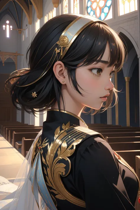 s3ung_n0body, (figurativism art designed by Joseph Lorusso:1.2) and (Isaac Maimon:1.1) and (David Brayne:0.8) , dramatic Technical illustration, fairy tale, side-profile of a Lovely Psychotic Chinese ([Cherry blossom tree:Church:2]:1.3) , it is in a Videogame setting, it has ornate details, Epochal reeds in background, Gray pond and Event horizon telescope in background, Raining, equirectangular 360, Overdetailed art, Hopeful, Computer Art, split lighting, 80mm, Desaturated, made of Cashmere, Embroidery, artstation, contest winner, fun