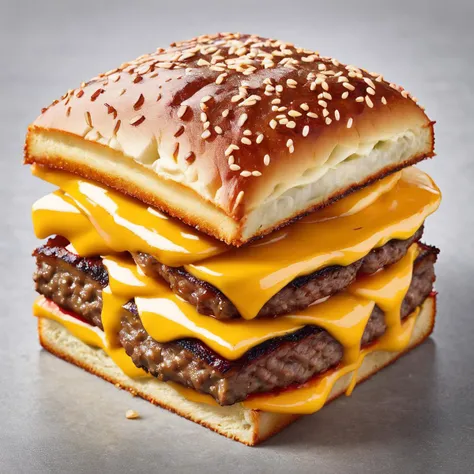 a photo of a square-shaped cheeseburger, chunks, <lora:chunks3:0.5>, high resolution, beautiful, highest quality, masterpiece, highly detailed