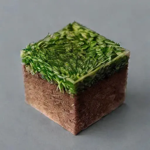 professional 3d model <lora:chunks3-chunks>,chunks,a soil cross section with grass on top,perfect cube,4k,absurdres,realistic,dining room table background, . octane render, highly detailed, volumetric, dramatic lighting