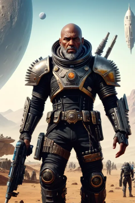 RAW photo of a madpunk custom/characters/fantasy at Galactic war on asteroid colonies, super detail, ultra-realism, <lora:xl_more_art-full_v1:0.3>, <lora:madpunk:0.7>