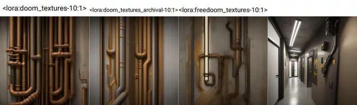 masterpiece, best quality, <lora:doom_textures-10:1> sharp edges, retro shooter, boomer shooter texture BREAK metal, leds, pipes, wall, texture