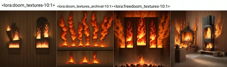 masterpiece, best quality, <lora:doom_textures-10:1> blaze, wooden wall, ablaze, flames