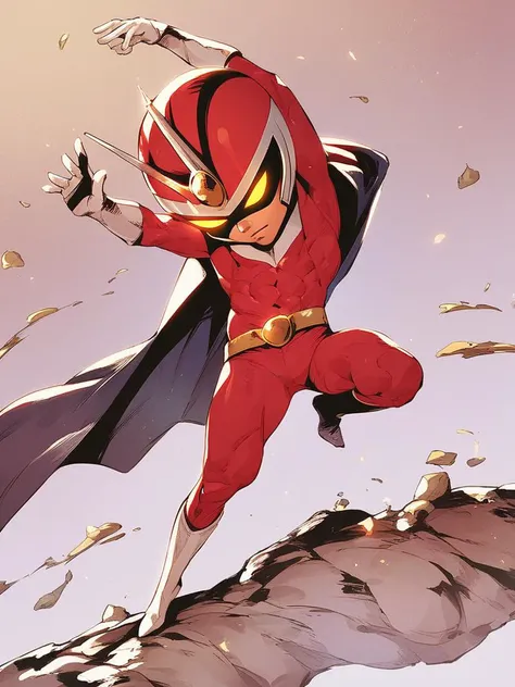 score 9 up, score 8 up, score 7 up
1boy, red helmet, red bodysuit, cape, 
<lora:[Clover Studio (Capcom)] Viewtiful Joe Character Artstyle PonyXL:1>