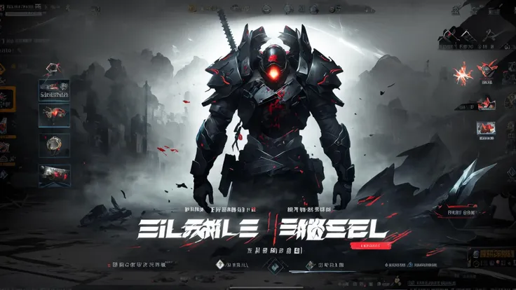masterpiece,best quality,ultra-detailed,masterpieces,highest quality,(title),(buttons),(text:1.2),Chainsaw Killer,blood,Terror theme,official art,comfortable color scheme,reasonable game interaction,beauty and aesthetics,graphic design,game interface interaction,Black background,content,clear,HD Transparent background,3D rendering 2D,objectification,fantasy,UI1,<lora:GUI activity pop-up:1>,