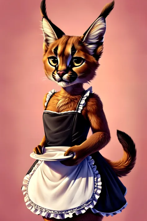highres,(intricate details:1.2),(perfect details), unity CG 8K wallpaper,masterpiece,1girl, furry, anthro, caracal,caracalcat,ningmao,adorable, maid dresss, <lora:add_detail:0.4> <lora:aki:0.9>