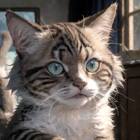 (masterpiece, best quality:1.3), dynamic lighting, cat, looking, tilted head, excellent detailed fur, cutest cat in the world, <lora:zoom_slider_v1:4.5>,