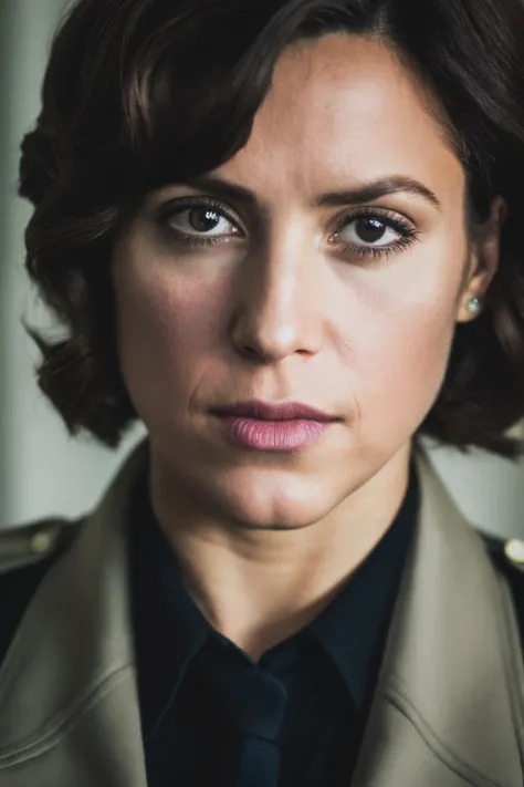 up close photo of sha dressed as British spy agent, high quality, masterpiece, <lyco:Shakira-RealVision-V1.0:1.0>