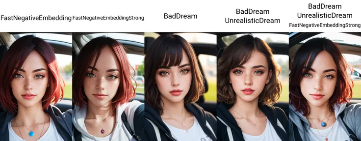 RAW photo, a 22-year-old-girl, upper body, selfie in a car, blue hoodie, (raecmbr-2650:0.9), (r4ec4mbr4:0.95), (1girl), (realistic), (photo-realistic:1.5), inside a car, driving, lipstick, freckles, (short hair), multicolor hair, necklace, (RAW photo, 8k uhd, film grain), Sharp Eyeliner, Blush Eyeshadow With Thick Eyelashes, extremely delicate and beautiful, 8k, soft lighting, high quality, highres, sharp focus, extremely detailed, during the day, (sunlight on face), beautiful detailed eyes, extremely detailed eyes and face, masterpiece, cinematic lighting, (high detailed skin:1.2), 8k uhd, dslr, soft lighting, high quality, film grain, Fujifilm XT3
