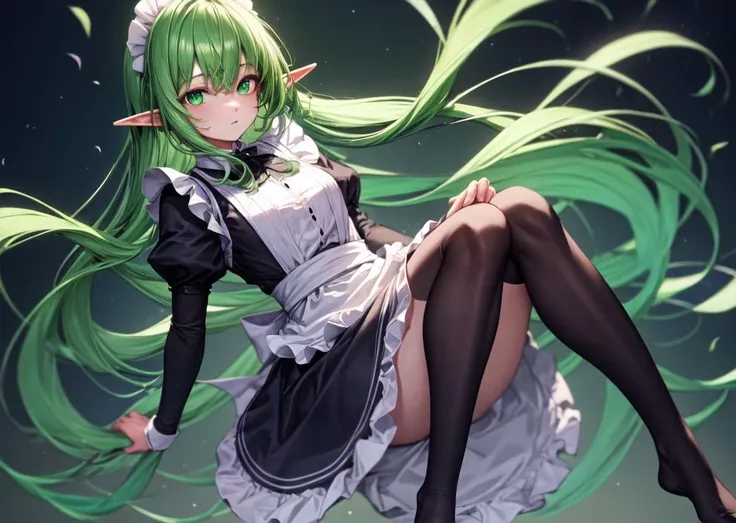 full body, (highres, best quality:1.2), vibrant image, sharpness, colorful, solo, elf, long hair, fair skin, green eyes, maid's clothes , <lora:GoodHands-beta2:1>, <lora:add_detail:0.5>, <lora:boldline:0.3>, <lora:hairdetailer:0.3>, <lora:torogao_v2-000010:1>,