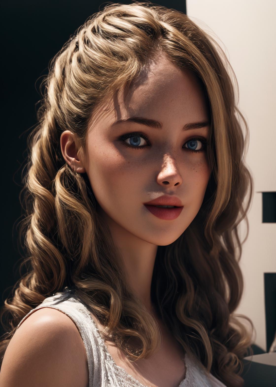 A woman with long hair and blue eyes posing for a picture - SeaArt AI