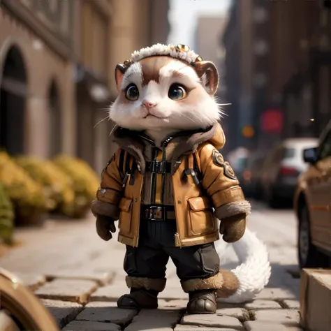 <lora:gentlecatstyle:0.7> style by gentlecat, <lora:ferret:0.5>, ferret wearing shearling jacket, no humans || masterpiece, perfect quality, sharp focus, shallow depth of field, 8k