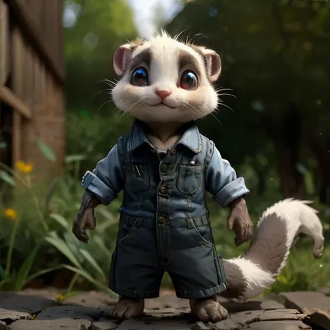 <lora:gentlecatstyle:0.7> style by gentlecat, <lora:ferret:0.5>, ferret wearing chambray shirt, no humans || masterpiece, perfect quality, sharp focus, shallow depth of field, 8k