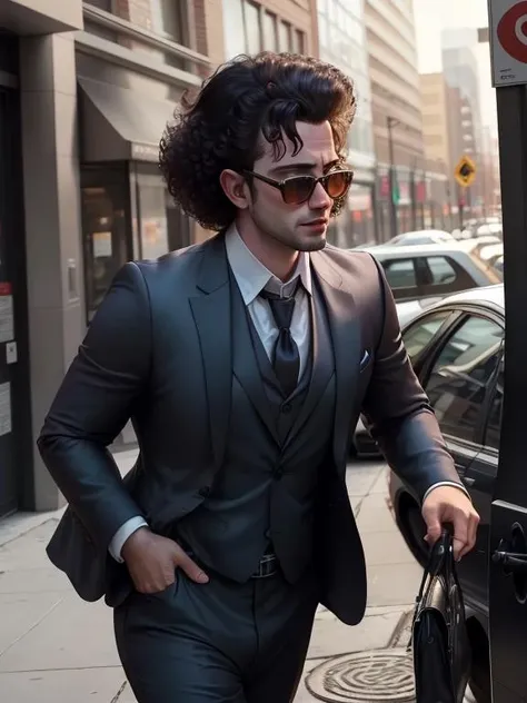 wearing suit jacket, <lora:Billy Joel:0.9> billyp14n0m4n, 1boy, 30 year old man, male focus, big hair