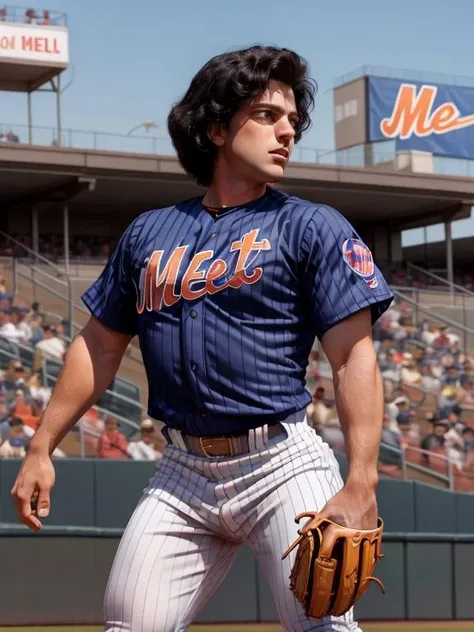 <lora:Billy Joel:0.9> billyp14n0m4n, 1boy, 30 year old man, male focus, big hair, black hair, playing baseball for the ny mets, <lora:Add More Details - Detail Enhancer - Tweaker:0.5>,