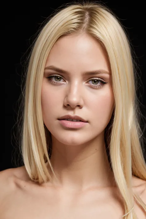 1girl called Sarah with long blonde white hair, perfect detailed face, detailed symmetric hazel eyes with circular iris, realistic, Instagram model, stunning realistic photograph, Centered hipereallistic cover photo, awesome full color, cinematic, neoprene,white background, behance contest winner, portrait, stylized digital art, smooth, ultra high definition, naked, instagram model, 80mm ,realhands,Realistic,urban