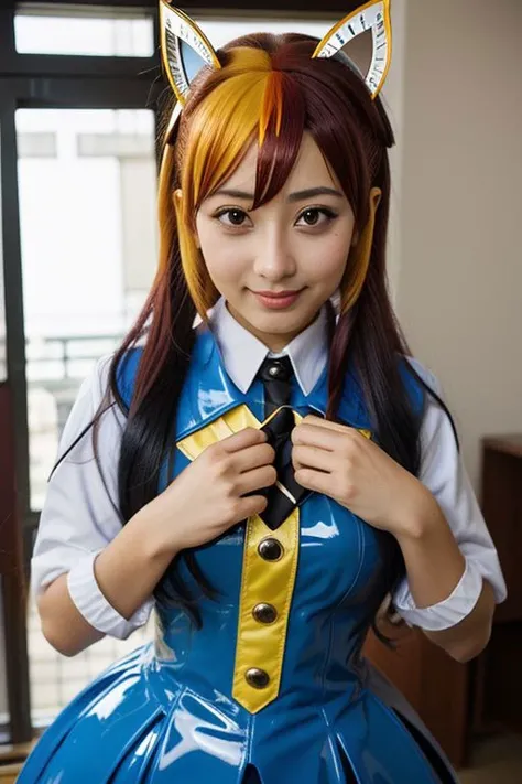 (eri kirami:1.4) latex cosplay,