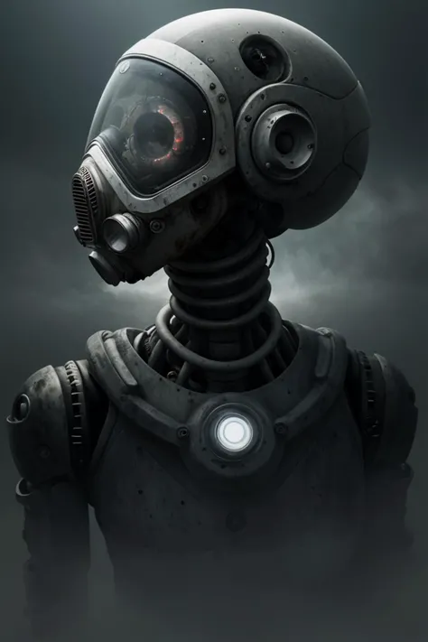 best quality, (post-apocalyptic_cyberrealism:1.4), (amazing intelligent the biorobot-woman who sees right through your soul), detailed, intricately elaborate, 8k resolution, to the depths of the soul, ((contact shadows, diffuse shading)), deep colors, cinematic lighting, amazing masterpiece, ultra-detailed eyes, slicked neat short hairstyle, toned face, (radioactive rain, fog); on distance, destroyed megatower in the background, (strange respirator), in Giger style, voyeurism, everything is grooved