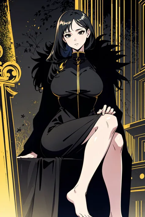 (from below,close-up:1.3),
(best art,mysterious charisma,allure:1.3),
(floating giant black stelae ,complex and dense luminous texts: 1.4),ultra high res, masterpiece, best quality,
1 girl with perfect sexy body,perfect feet,perfect toes, solo,black hair, (loathe,jeer:1.2), large breasts, black eyes,perfect plump ass,tight black long dress,black fur coat,barefooted,(sitting:1.2),
<lora:Binah:0.8> arbiter, librarian