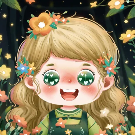 <lora:lbtx-013:0.8>,1girl,bangs,blonde hair,chibi,flower,green shirt,hair ornament,heart,lbtx,long hair,medium hair,open mouth,smile,solo,steam,upper body,