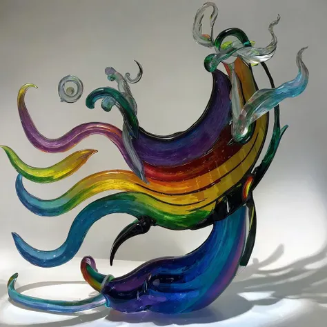 <lora:glassart1rep2:1> glasssculpture, rainbow