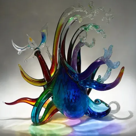 <lora:glassart1rep2:1> glasssculpture, rainbow