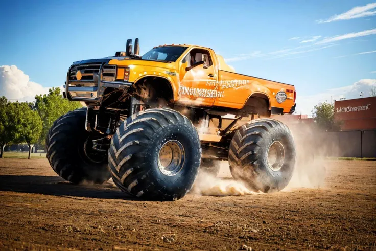 (masterpiece, best quality:1.2), ultra-detailed, (Sunglow truck:1.3) EdobMonsterTruck, (realistic:1.5), <lora:EdobMonsterTruck_v1.0:1>