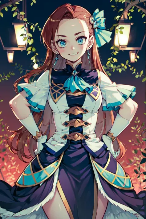 masterpiece, ultra high quality CG, best quality, perfect picture, solo, Eleanor Hume (short twintails hair, BLUE eyes), sexy BLUE and white dress, raised skirt, showing pink panties, in classroom, embarrassed, blush, sleeveless, long white boots,