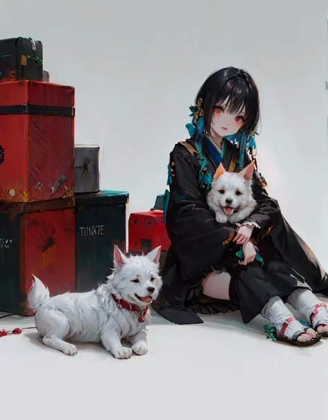 best quality, masterpiece, cinematic lighting, intricate, cinematic detailed background, detailed face, full body, (outline:1.2), (popart:1.3), lineart,
1girl, sitting, (kimono:1.2), skistyle, head tilt, hugging adorable dog,
<lora:aoi_14:0.8>