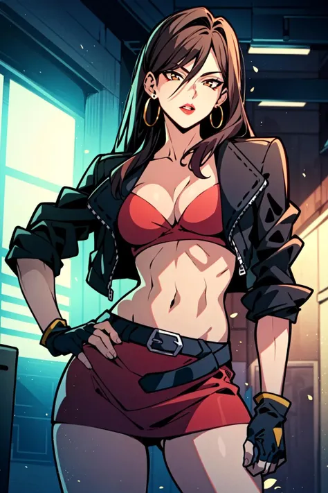 hasegawa chisato, long hair, blush, lipstick, jewelry, earrings, Hot girl, baddie, off shoulder, staring, glaring, shin raised up high, bad attitude, mean girl, dare, angry, hate, crazy, hot, slut, whore, smoking, sexy, cleavage, sensual, slutty, sultry, attractive, big breast, tattoo, e girl, big lips , blush, lipstick, outdoors, rooftop, cityscape, building, railing, night, night sky, scenery, , city lights, masterpiece, best quality, highly detailed, a girls with a gun, evil smile , open mouth, sexy gaze, badass pose , evil smile, smile, (nsfw) not safe for work, guns blazing, anime girl with long hair, beautiful long haired girl, navel, evil expression, exposed belly, exposed navel, exposed midriff, exposed lower belly, long black pants, crop top, cleavage, unbuttoned leather pants ,open fly, low rise black leather pants, leather jacket, holding a gun,