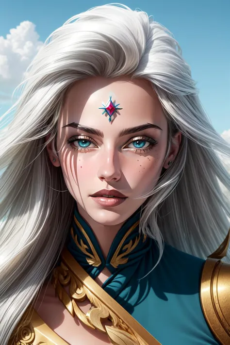 (masterpiece, best quality), intricate details, ((realistic)), (hyperrealism:1.2), (fractal art:1.2), 
1girl,     <lora:Winterblessed_Diana:0.8> winterblessed diana, dress, pauldrons, long hair, white hair, forehead mark,
 (perfect face:1.3),  extreme detailed eyes, colorful, highest detailed, 
 vibrant colors, high contrast,
<lora:add_detail:1>, (8K UHD:1.2), (photorealistic:1.2),
 <lora:kim_possible_offset:0.8>