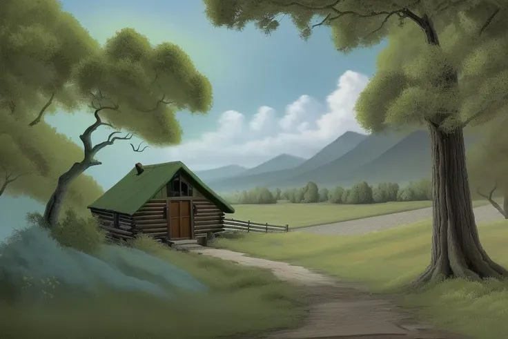 High detail landscape painting in the style of b0b <lora:BobRoss1:0.75>, big fluffy clouds, blue sky, green rolling hills, big oak trees, open meadow, (cabin:1.1),
8k high definition, highest quality, masterpiece, best quality, 8k, HDR, beauty, ultra-detailed, amazing,