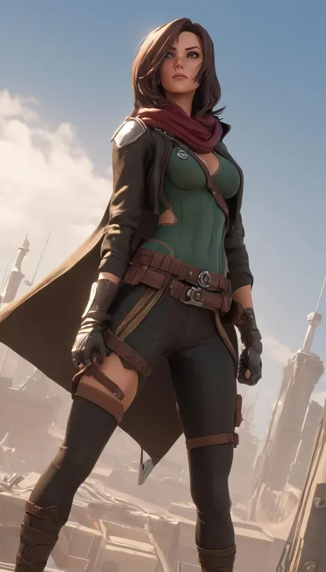 Cinematic scene, hero view, female rogue, action pose, detailed background, masterpiece, best quality, high quality, absurdres <lora:mikumikudance_medium:0.5>