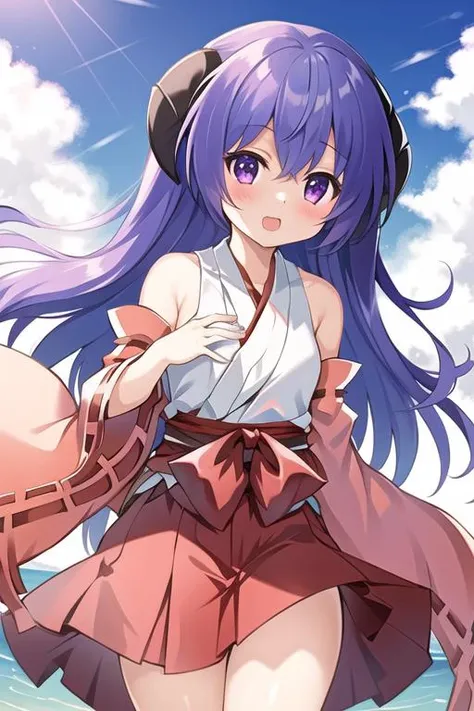masterpiece, best quality, ultra detail,(1girl), <lora:Hanyuu:0.7>,miko