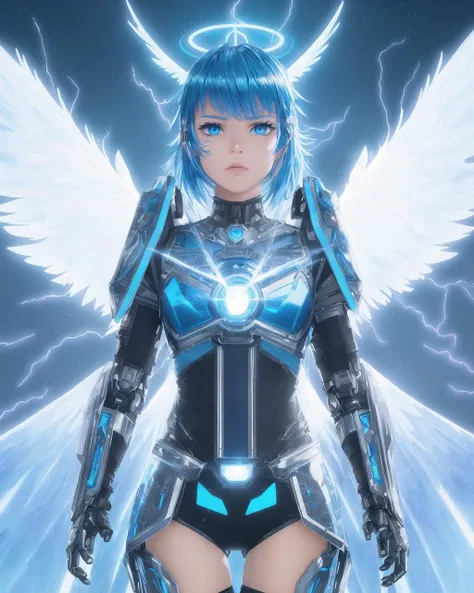 bangs! robot arms! angel wings, iridescent! closeup! light baby blue hair, cloud background, masterpiece, cyborg, 19 year old young woman, by Franois Quesnel, best quality, epic, cinematic! sharp focus, 8k, extremely detailed swords! photo realistic, swords! pale, outstanding, extreme detail, scifi body suit collar, by mike winkelmann beeple, style of Artgerm and WLOP and Ilya Kuvshinov, outstanding (face war paint:1.2)
wanostyle female wearing full body multiple stitched layer (anime screenshot! blue lightning! bright blue hair! leather armor, angel wings! blue eyes, white metal body! vibrant over saturated, fabric with intricate pattern:1.3) pink