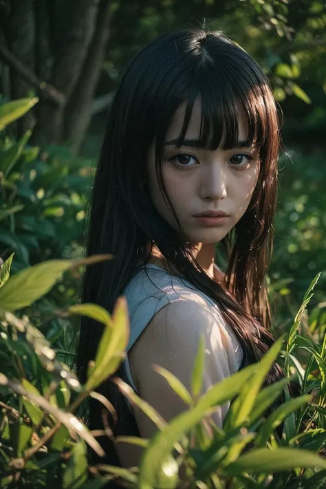 girl standing in barley field, blue sky with rainbow, dappled sunlight, film grain, depth of field, analog film style, vivid color, 1girl, medium breasts, slender body, (full body:1.3), beautiful eyes, beautiful symmetrical face, (puffy hair, long hime cut, bangs), sleeveless dress, (dark photo, grainy, dimly lit:1.3), (masterpiece:1.2), best quality, high quality, (realistic, photo-realistic:1.4), illustration, an extremely delicate and beautiful, 8k wallpaper, UHD, ultrarealistic, noise<lora:JPfilmColor_Heavy_grain:0.5><lora:k-seuta06:0.35> <lora:k-seutah05:0.4>