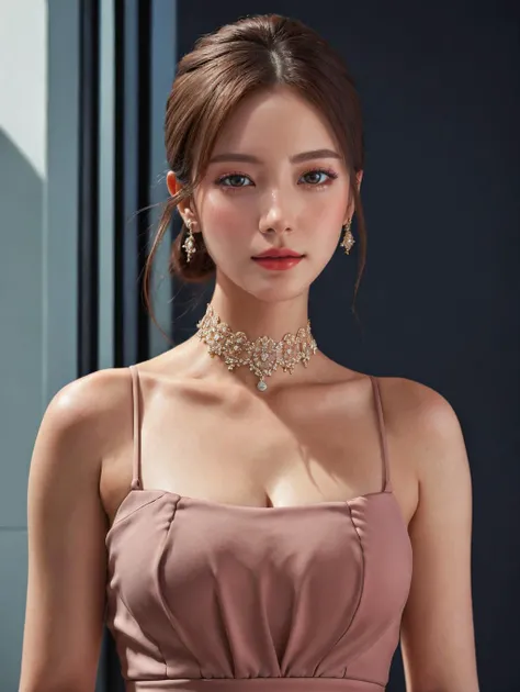 ((masterpiece)),((bestquality)),8k,highdetailed,ultra-detailed,photo,fashion,studio,studiolighting,(1girl,model),(elegantpose),(fashionableattire),(naturalmakeup),(softlighting:1.1),(upperbodyshot),showcasingthemodel'sgraceandsophistication,inspiredbytheworksofPatrickDemarchelier