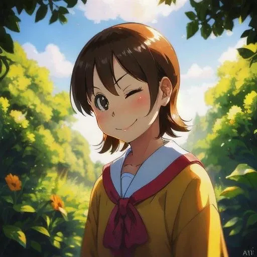 best quality, illustration, outside, 1girl, solo, aioi yuuko, smirk, looking at viewer, one eye closed
<lora:aioiyuuko-10:0.8>