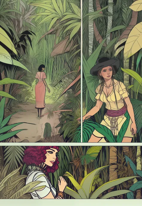 woman in a jungle