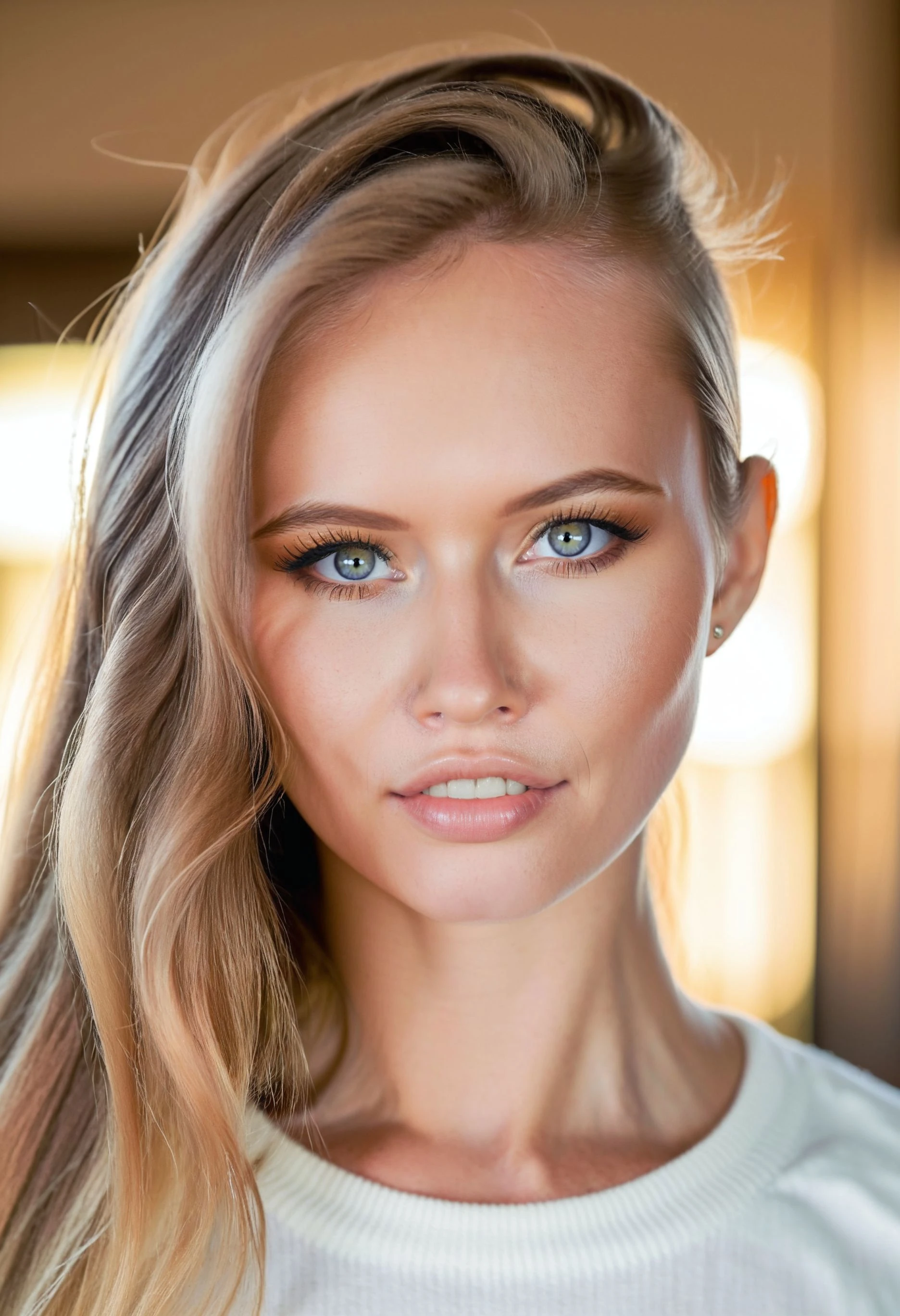 <lora:StellaCardo_SDXL_v1.1:1>
symmetrical headshot, honest, RAW, warm tones, sharp face focus, (skin pores:0.1), ((ohwx woman)) hyper detailed, soft lighting, caustics, cinematic, Platon Hasselblad H6D-100c 100mm f/2.2 1/125s 100 Natural light, indirect flash